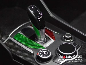 Alfa Romeo Stelvio Shift Gate Trim Panel - Carbon Fiber - Pre '20 - Italian Theme Alfa Romeo Stelvio Shift Gate Trim Panel - Carbon Fiber - Pre '20 - Italian Theme